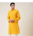 Mens Kurta Yellow Size 36