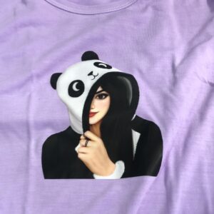 Purple Color T Shirt For Women Size L