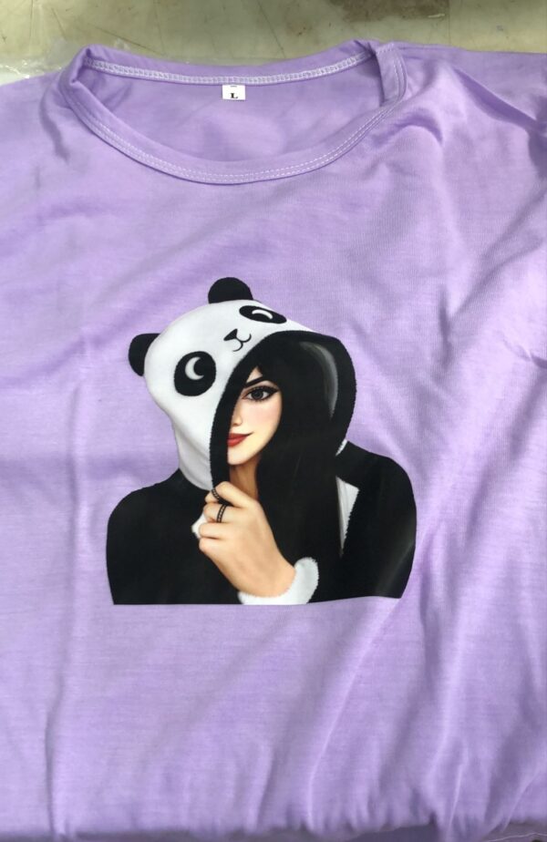 Purple Color T Shirt For Women Size L