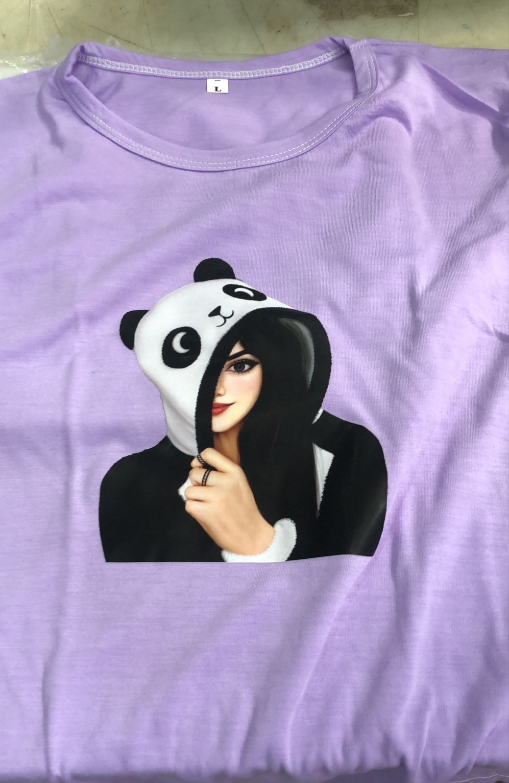 Purple Color T Shirt For Women Size L