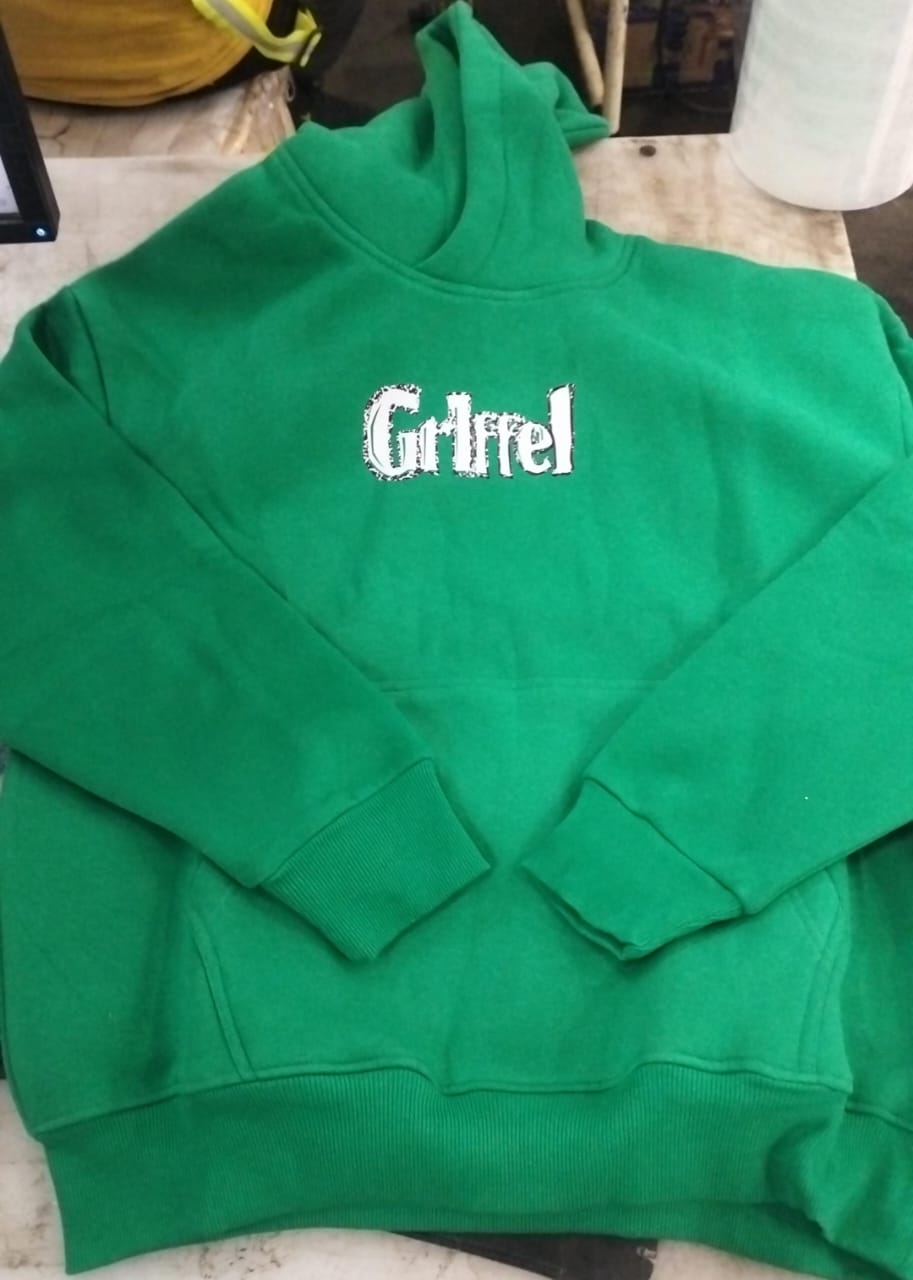 Men Green Hoodie Size S