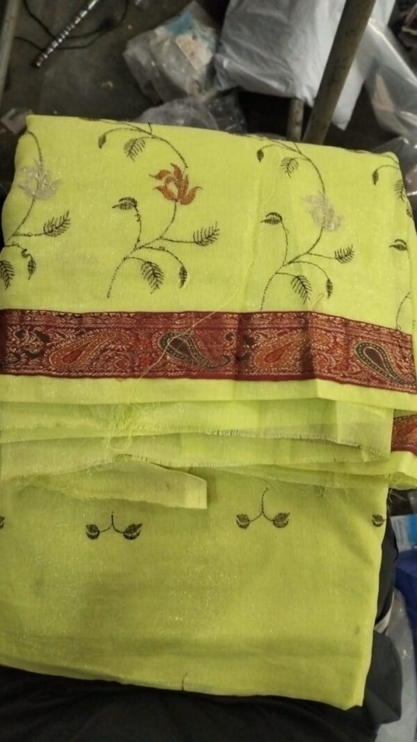 Woman Light Green Saree