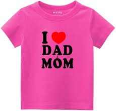 Love Mom Dad Pink Color T Shirt Set 1 Year Girl