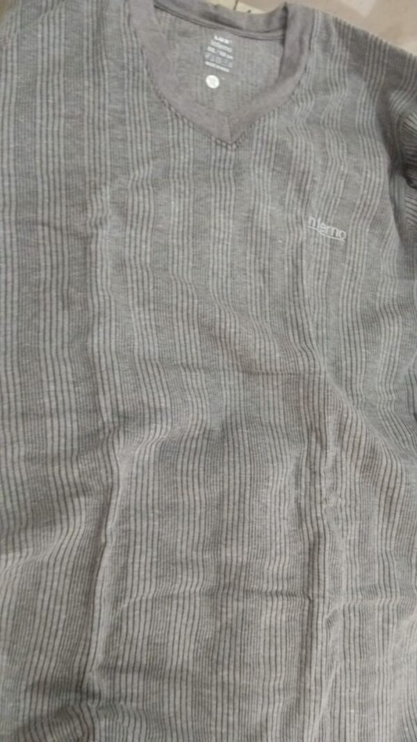 Grey Melange Thermal Top For Men Grey Size Xxl