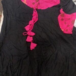 Women Kurta Black Pink Colour Size 4Xl