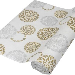 Casa Furnishing Pvc Gold White Size 10 X 2 Feet