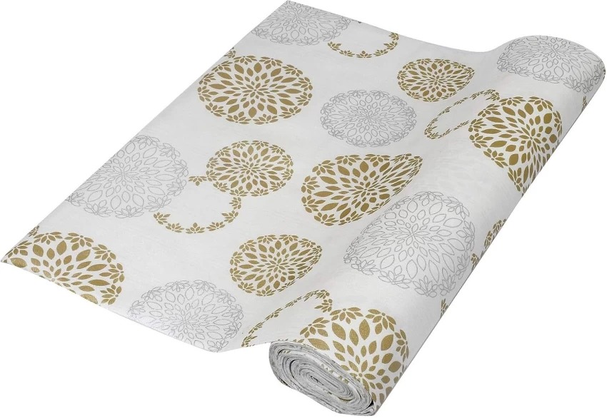 Casa Furnishing Pvc Gold White Size 10 X 2 Feet