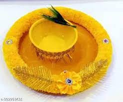 Haldi Ceremony Decoration Traditional Haldi Thali