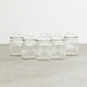 Homecentre Marley Set Of 4 Glass Storage Jars 250Ml