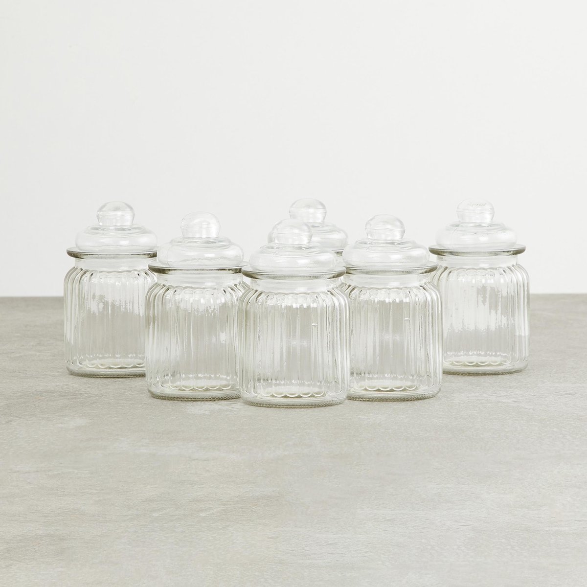 Homecentre Marley Set Of 4 Glass Storage Jars 250Ml