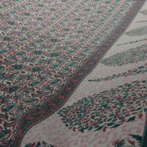 Green Color Flower Printed Blanket Single Bed