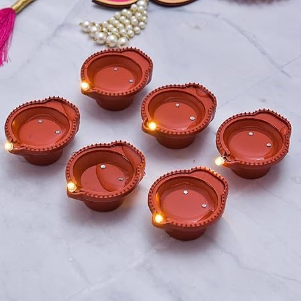 Water Sensor Electric Led Diyas Set Of 6