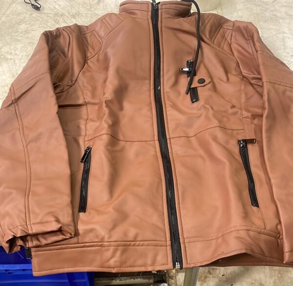 Pomo Z Mens Comfortable Stylish Premium Pu Leather Jacket Zip Up Brown Color Size M