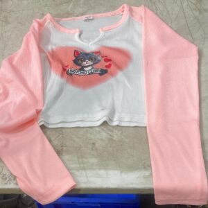 White And Pink Color Top For Women Size M