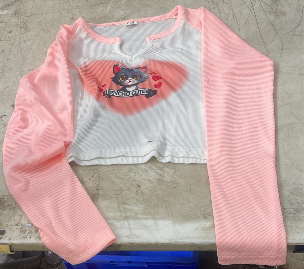 White And Pink Color Top For Women Size M