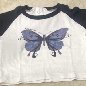 White And Black Color Women T Shirt Size Xs