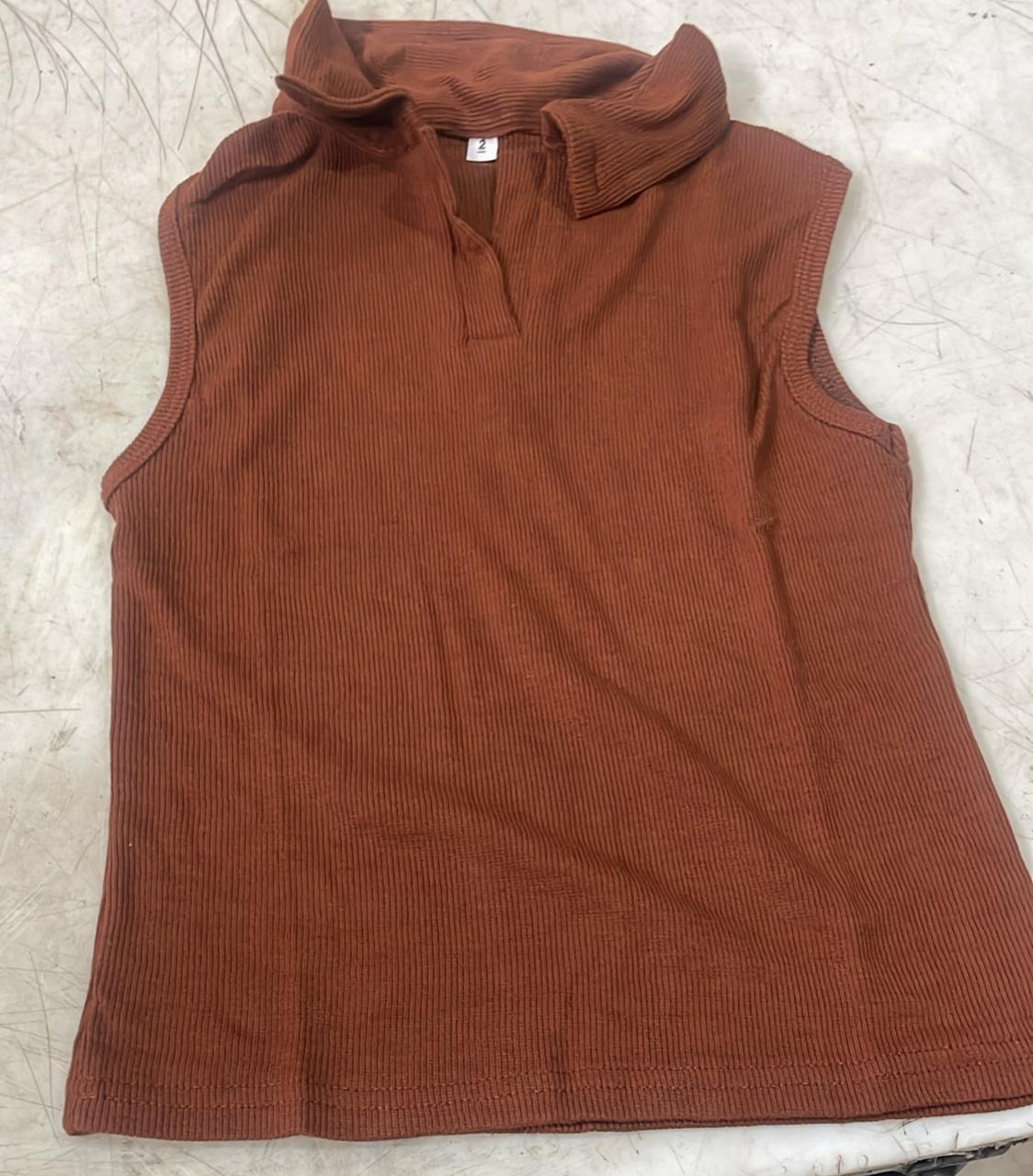 Brown Color Top For Women Size S