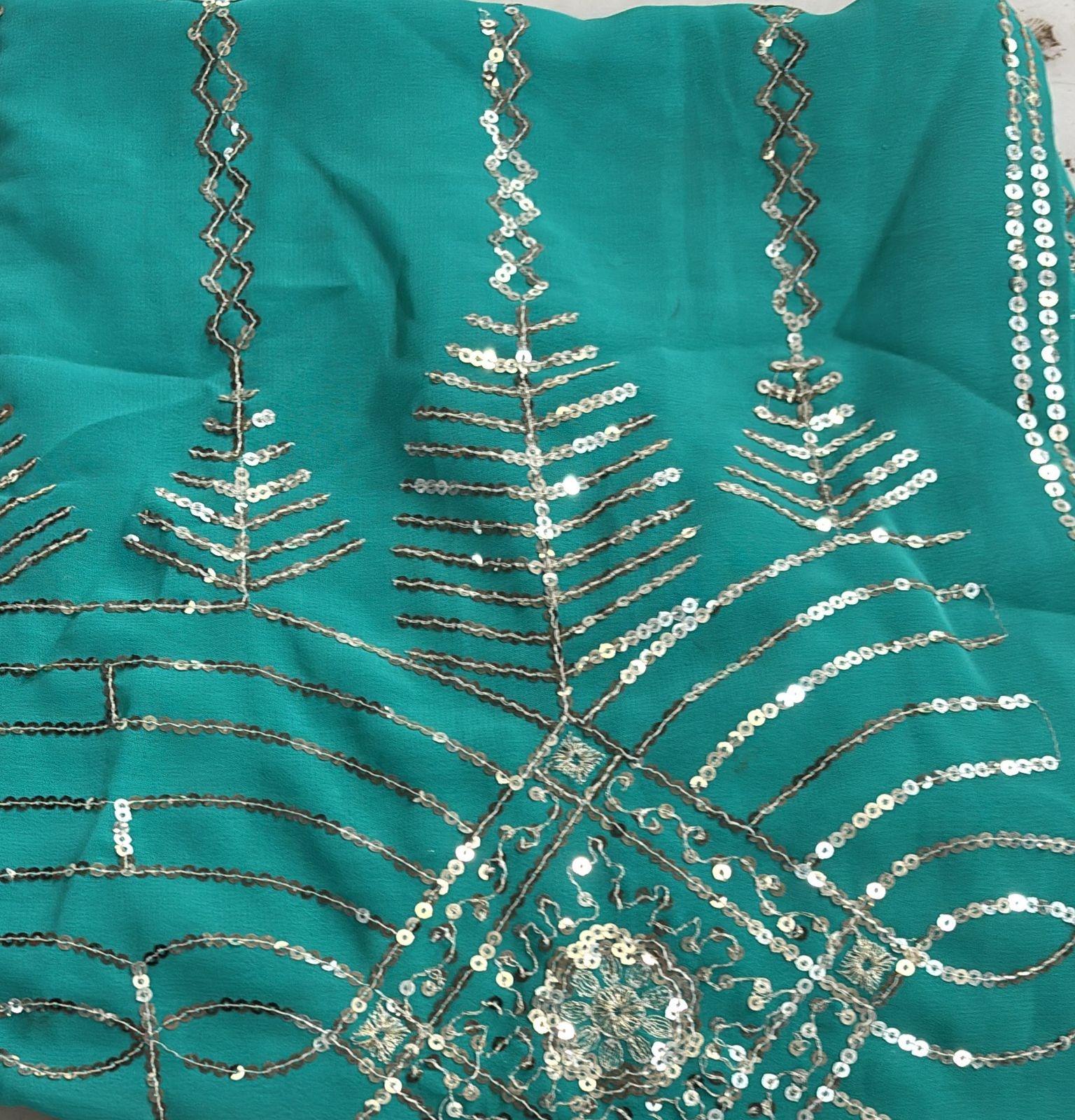 Women Printed Green Colour Saree