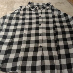 White And Black Checked Shirt For Women Size M
