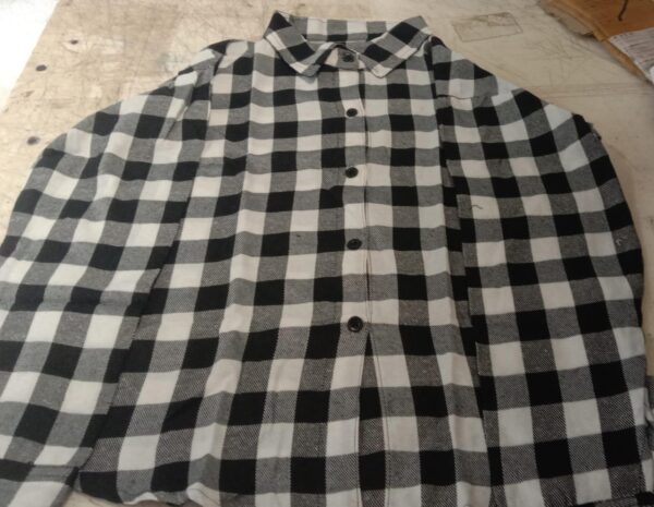 White And Black Checked Shirt For Women Size M