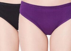 Fruit Of The Loom Black And Purple Panty For Women Size M Pack Of 2