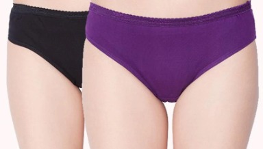 Fruit Of The Loom Black And Purple Panty For Women Size M Pack Of 2