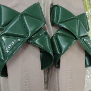 Women Green Color Slippers Size 39