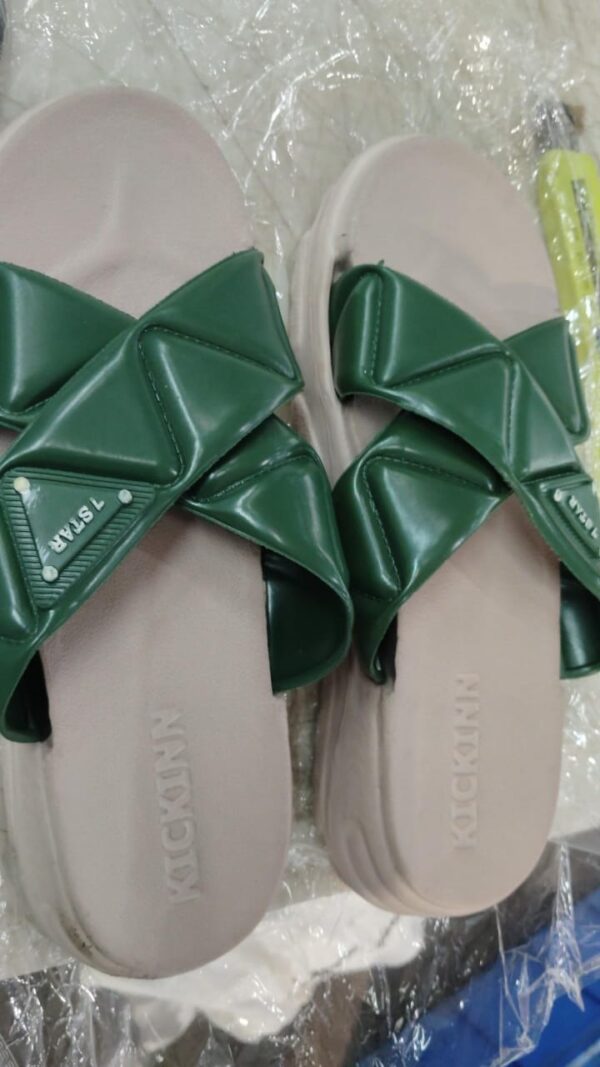Women Green Color Slippers Size 39