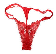 Women Red Color Net Panty Size M