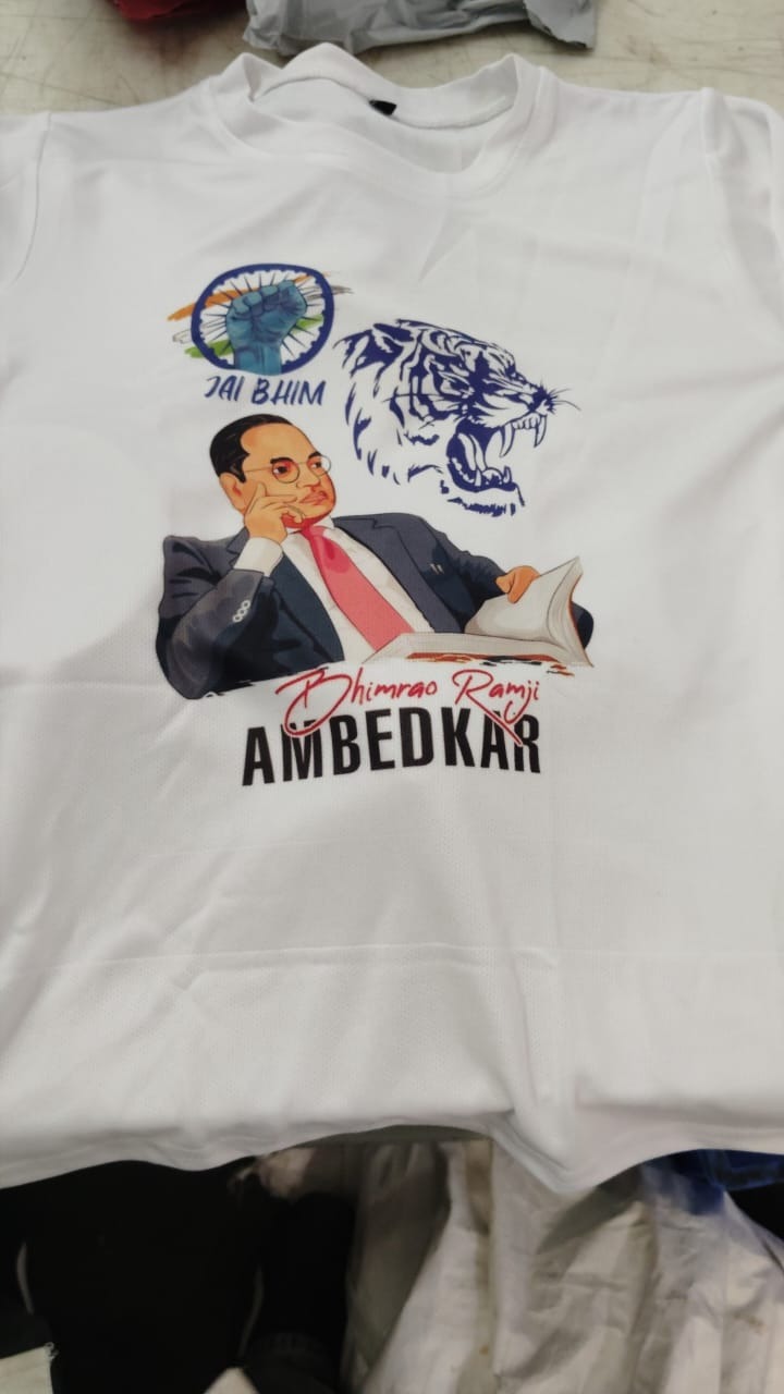 Men And Women Dr Ambedkar Printed White T Shirt Full Sleeve Size 32