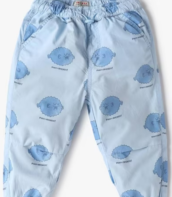 Inf Frendz Boys All Over Printed Jogger With Insert Pockets Blue Size 6 To 12 Month