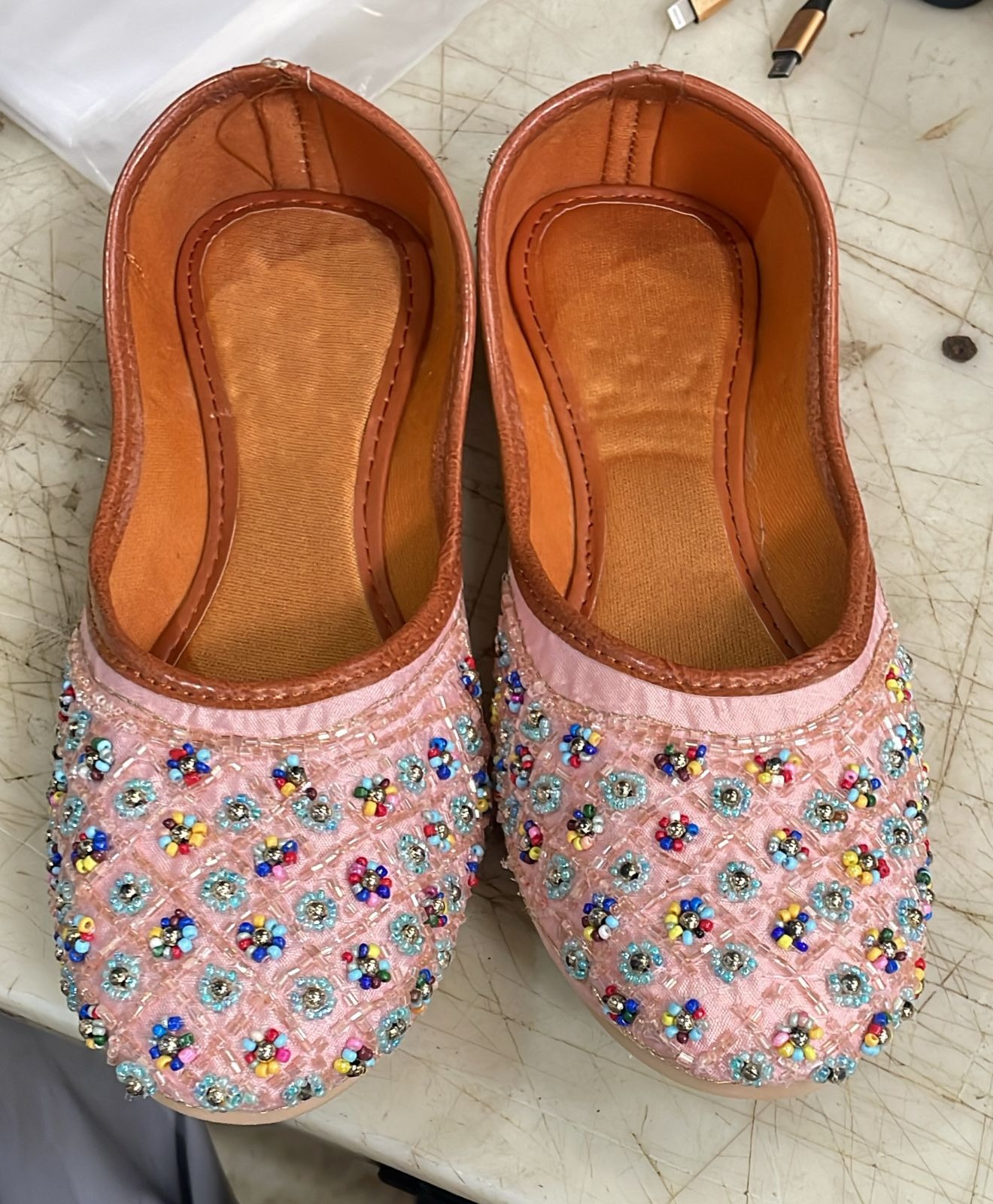 Pink Color Women Punjabi Jutti Size 10