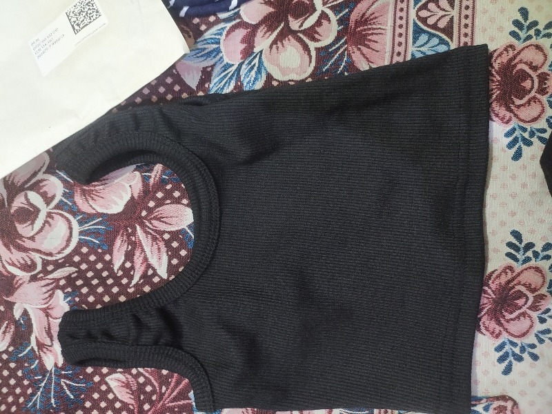 Edge Notch Neck Rib Knit Tank Top Women Size M