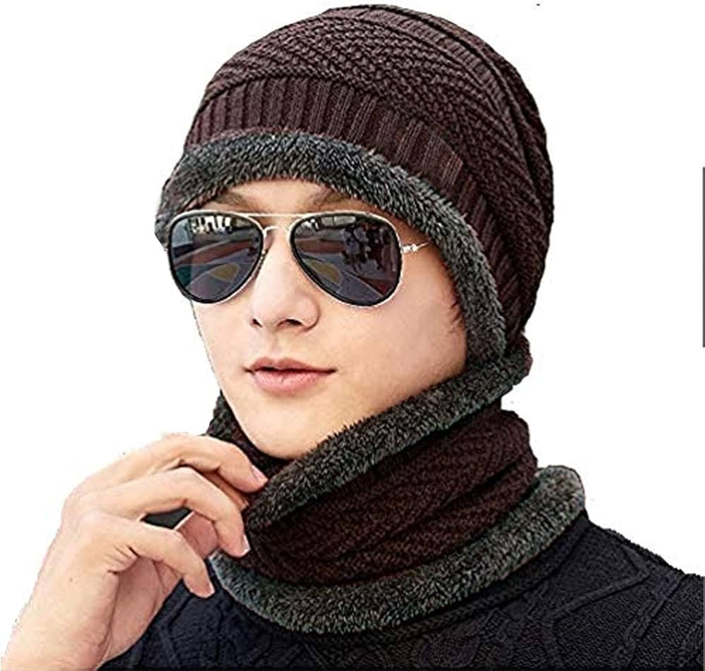 Kandid Wool Beanie Cap And Muffler For Mens