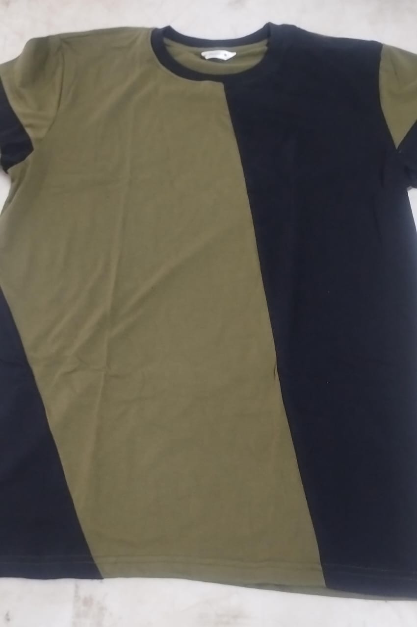 T Shirt For Men Green And Black Size L