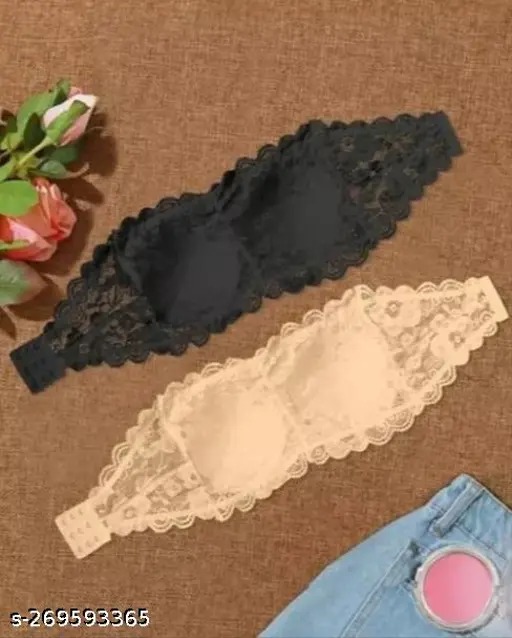 Womens Multicolor Inner Wear Strapless Bra Size 30 Pack Of 2