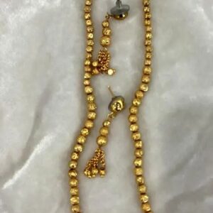 High Gold Plated Daily Wear Casual Golden Ball Chain With Earrings