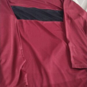 Maroon And Black Color Full Sleeve T Shirt For Men Size L