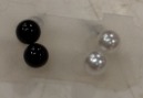 Women Black And White Small Earrings For Daily Routine 2 Pair