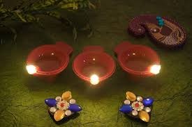 Water Sensor Diya Set Water Sensor Led Diyas Decorative Pack Of 3