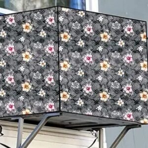 Grey Printed Window Ac Cover For 1 Point 5 Ton Capacity Ac Attractive Digital Prints