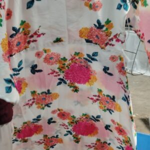 Women White Color Flower Printed Dress Size L