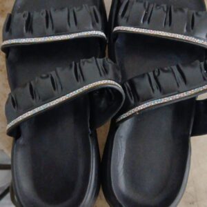 Women Flats Sandal Colour Black Size 39