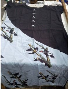 Women Black And Grey Printed Sleeveless Kurta Size Xxl