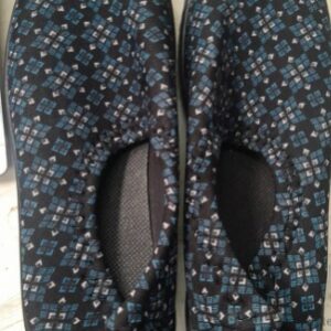 Womens Slip On Shoes Black Blue Size 8