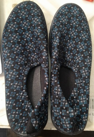 Womens Slip On Shoes Black Blue Size 9