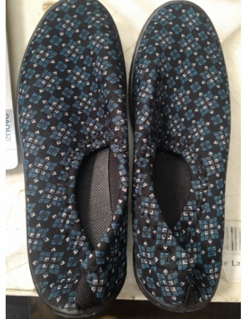 Womens Slip On Shoes Black Blue Size 5