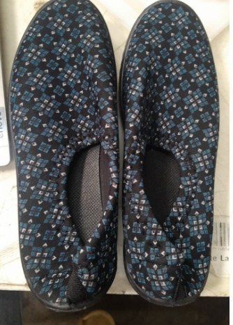 Womens Slip On Shoes Black Blue Size 5