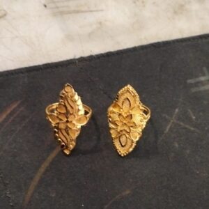 Woman Golden Color Ring Set Of 2