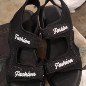 Women Black Color Sandals Size 38
